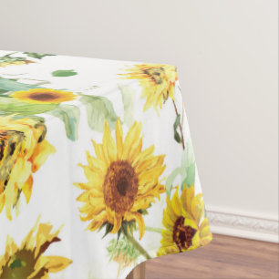 Watercolor Sunflower Tablecloth