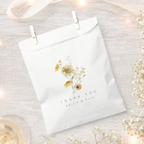 Watercolor Sunflower Thank You Favor Bag