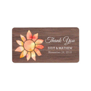 Watercolor Sunflower Thanksgiving Label