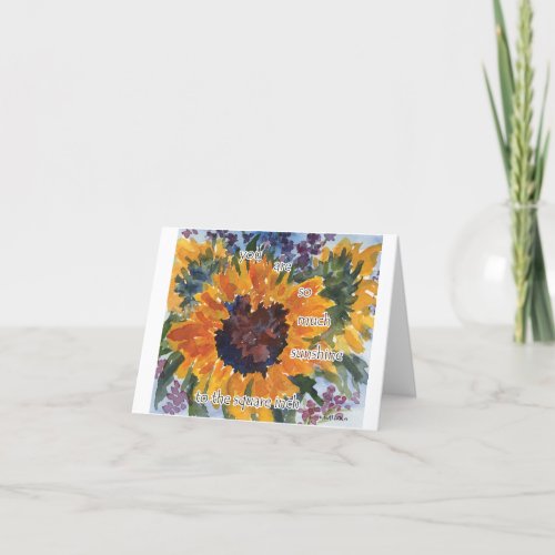 watercolor sunflower walt whitman so much sunshine thank you card