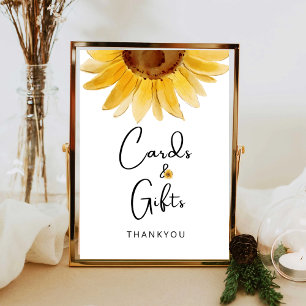 Watercolor sunflower watercolor cards and gifts  poster