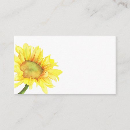 Watercolor Sunflower Wedding Blank Enclosure Card