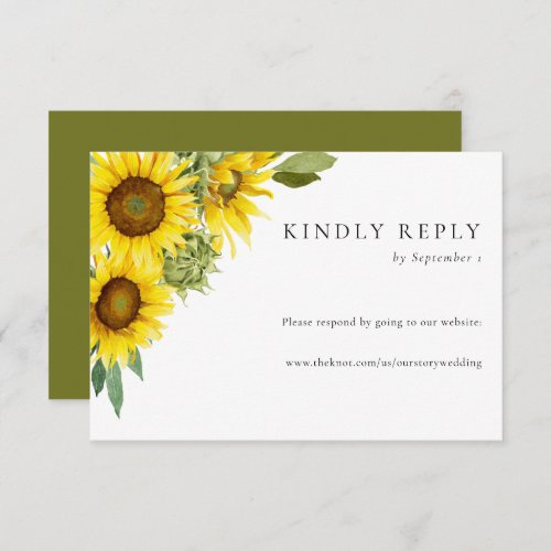 Watercolor Sunflower Wedding RSVP Website Online