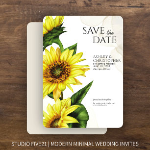 Watercolor Sunflower Wedding Shower Save The Date