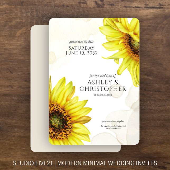 Watercolor Sunflower Wedding Shower Save The Date (Creator Uploaded)