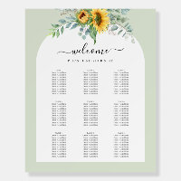 Watercolor Sunflower Welcome Seating Chart Arch