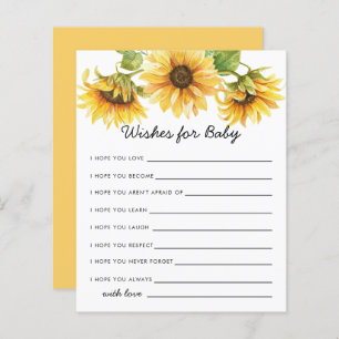 Watercolor Sunflower Wishes for Baby Card