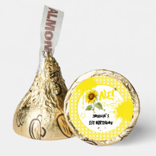 Watercolor Sunflower with Butterflies 1st Birthday Hershey®'s Kisses®