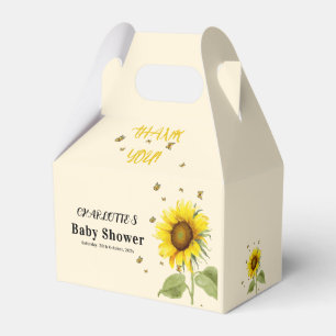Watercolor Sunflower with Butterflies Baby Shower Favor Boxes