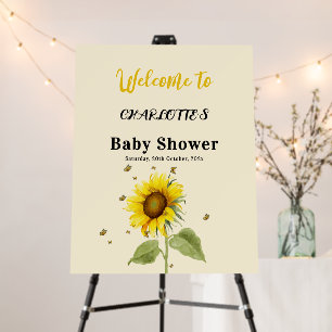 Watercolor Sunflower with Butterflies Baby Shower Foam Board