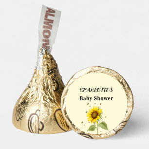 Watercolor Sunflower with Butterflies Baby Shower Hershey®'s Kisses®