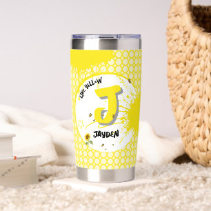 Watercolor Sunflower with Butterflies Like Yellow Insulated Tumbler