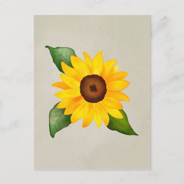 Watercolor Sunflower Yellow Floral Postcard (Front)