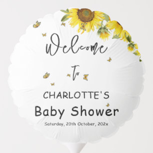 Watercolor Sunflowers and Butterflies Baby Shower Balloon