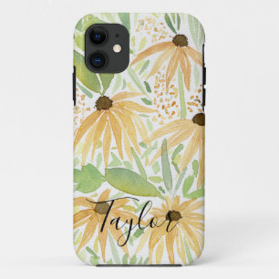 Watercolor Sunflowers, Botanical Art   iPhone 11 Case