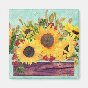 Watercolor Sunflowers Box Magnet