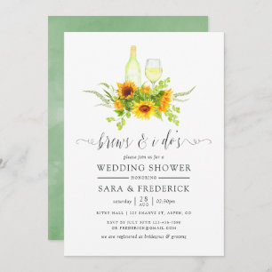Watercolor Sunflowers Brews before the I Do's Invitation