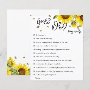 Watercolor Sunflowers & Butterflies Guess Who Game