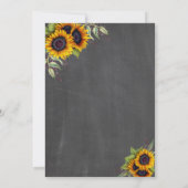 Watercolor Sunflowers Chalkboard Wedding I DO BBQ Invitation (Back)