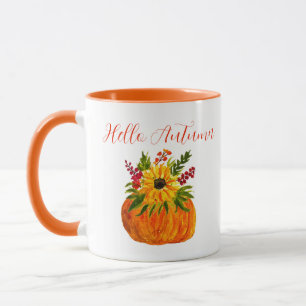 Watercolor Sunflowers Cute Autumn Rustic Fall  Mug