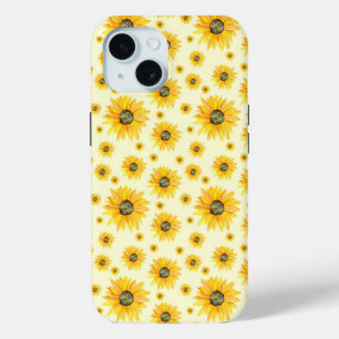 Watercolor Sunflowers Floral Pattern iPhone 15 Case
