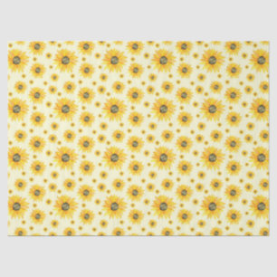 Watercolor Sunflowers Floral Pattern Tissue Paper