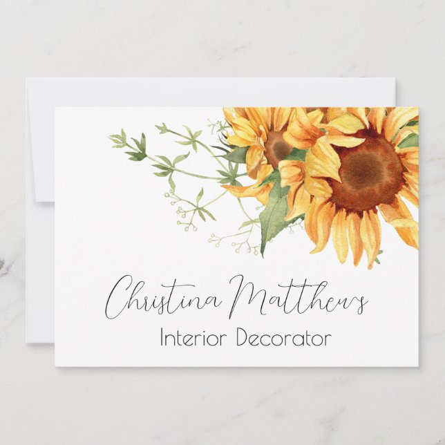 Watercolor Sunflowers Invitation (Front)