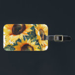 Watercolor sunflowers luggage tag<br><div class="desc">Watercolor sunflower design</div>