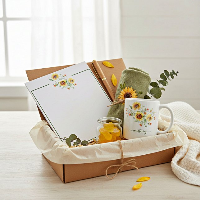 Watercolor sunflowers personalized    notepad (Creator Uploaded)