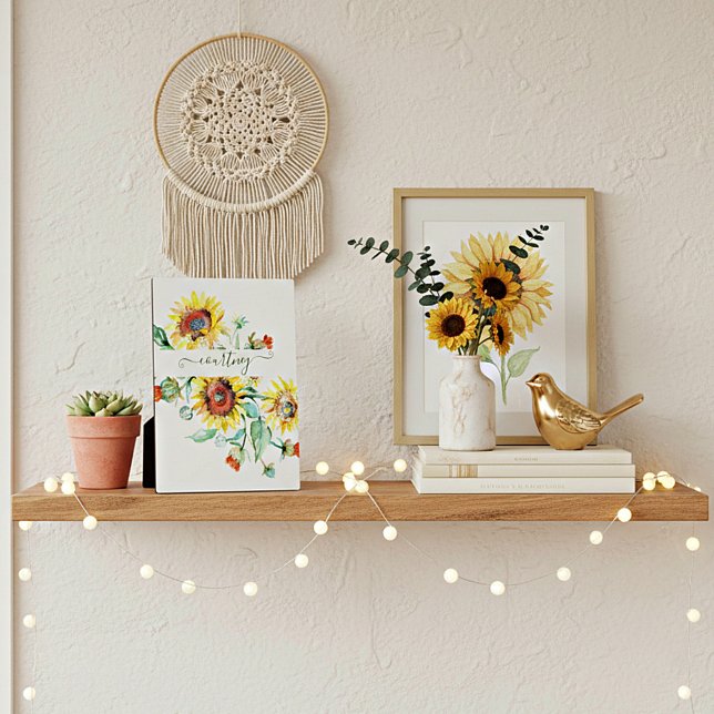 Watercolor sunflowers personalized    plaque (Creator Uploaded)