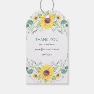 Rustic Sunflowers Wedding Gift/Favor Tags