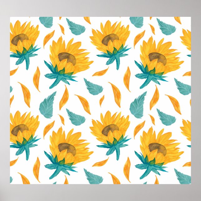 Watercolor Sunflowers: Summer Botanical Print (Front)