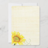 Watercolor Sunflowers Swirly Bridal Shower Invitation (Back)