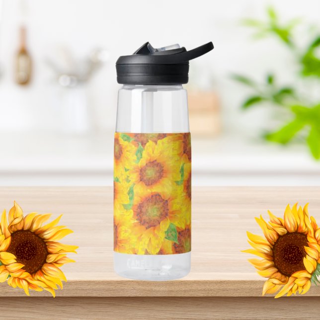 Watercolor Sunflowers Themed Water Bottle (Creator Uploaded)