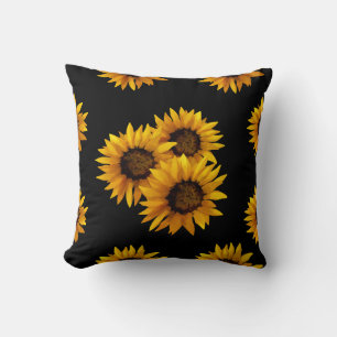 Watercolor sunflowers throw pillow