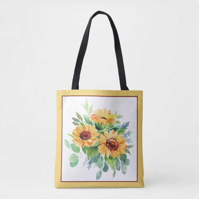 Watercolor sunflowers tote bag (Front)