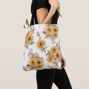 Watercolor Sunflowers Tote Bag