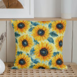 Watercolor Sunflowers Vincent Van Gogh Style Throw Pillow<br><div class="desc">Introducing our stunning Watercolor Sunflower Throw Pillow, inspired by the iconic Vincent Van Gogh style. This exquisite piece of art will bring a touch of elegance and vibrancy to any living space. Crafted with meticulous attention to detail, this throw pillow showcases a beautiful watercolor sunflower pattern that captures the essence...</div>