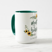 Watercolor Sunflowers Wildflower Maid Of Honor Mug (Front Left)