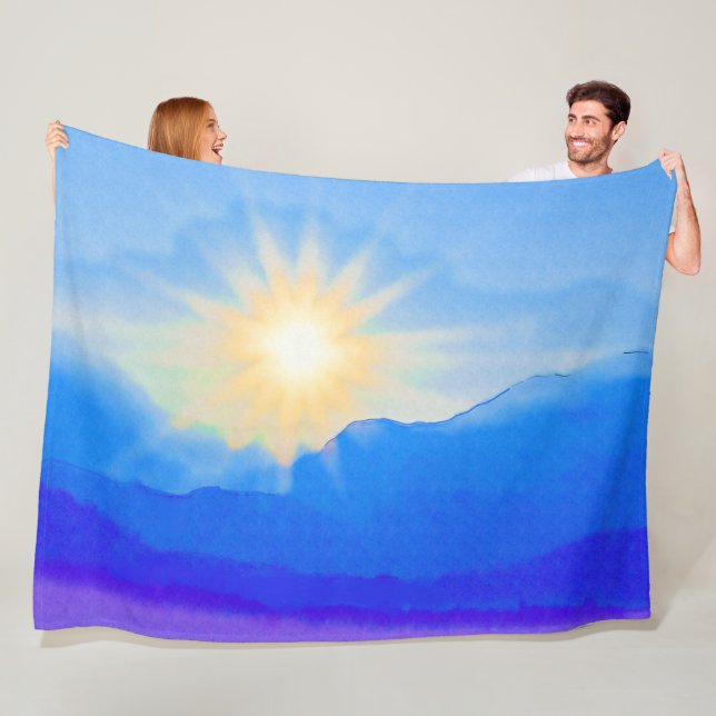 Watercolor Sunrise Fleece Blanket (In Situ)