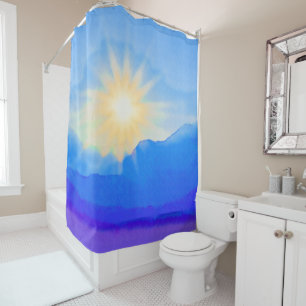 Watercolor Sunrise Shower Curtain