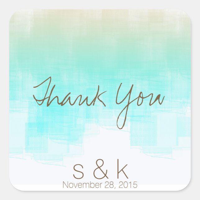 Watercolor Sunrise WSRC Square Sticker (Front)