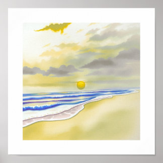 Watercolor Sunset Art Poster