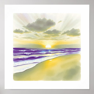 Watercolor Sunset Art Poster