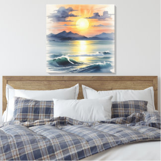 Watercolor Sunset Canvas Print