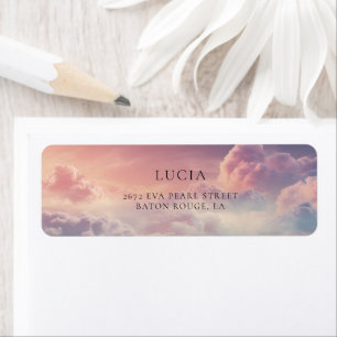 Watercolor Sunset Cloud 9 Bridal Shower Address Label