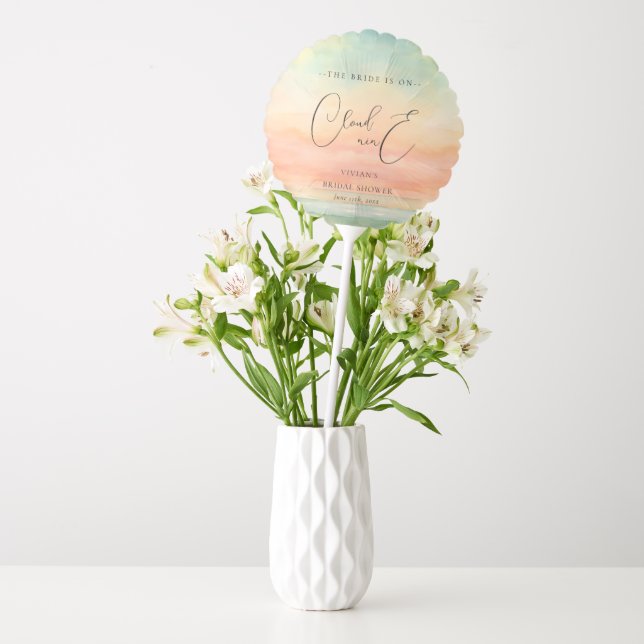 Watercolor Sunset Cloud Nine Bridal Shower Balloon (Vase)