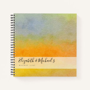 Watercolor Sunset Couples BUCKET LIST Custom Gift Notebook