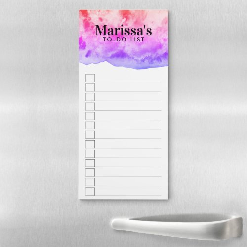 Watercolor Sunset Custom Grocery Shop To_DO List Magnetic Notepad