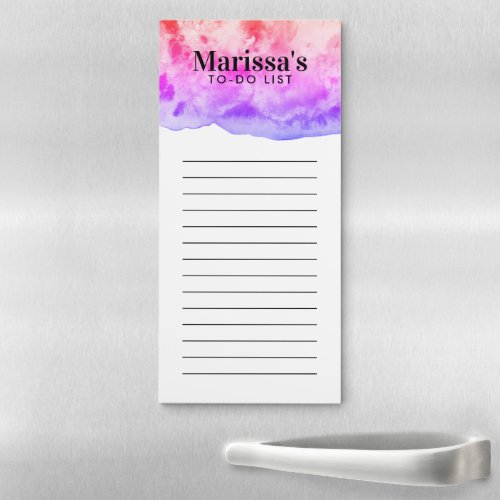 Watercolor Sunset Custom Grocery Shop To_DO List Magnetic Notepad